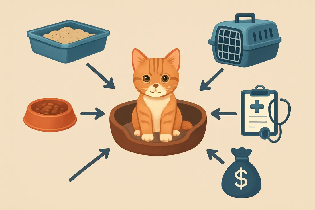 Kitten first year expenses: diagram of key elements