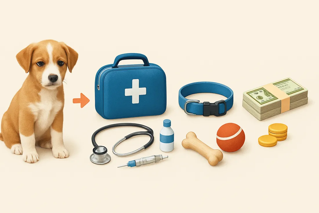 First year cost of a puppy: visual comparison of options