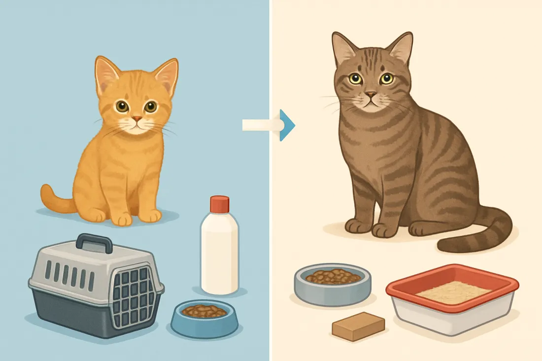 First year cost of a kitten vs adult cat: visual comparison of options