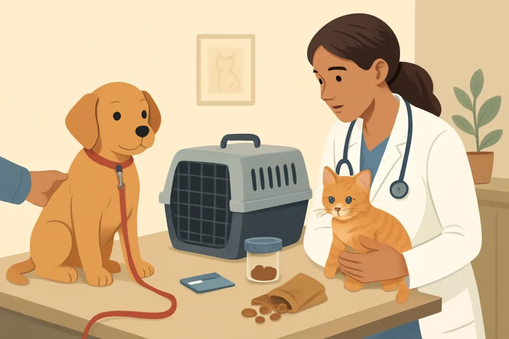 Preparing for first vet visit puppy kitten: practical guide illustration