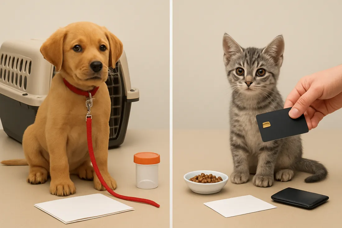 Preparing for first vet visit puppy kitten: visual comparison of options