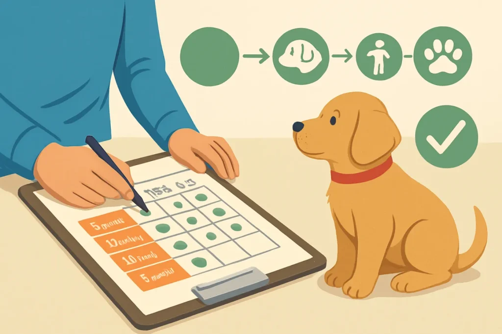 Puppy first year socialization schedule: practical guide illustration