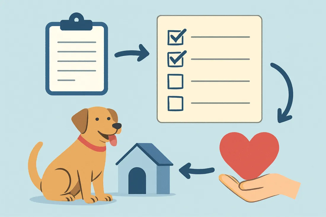 How to fill out a pet adoption application: diagram of key elements