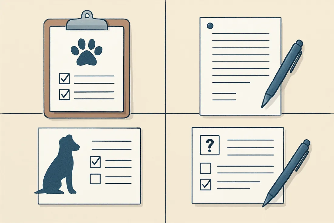 How to fill out a pet adoption application: visual comparison of options