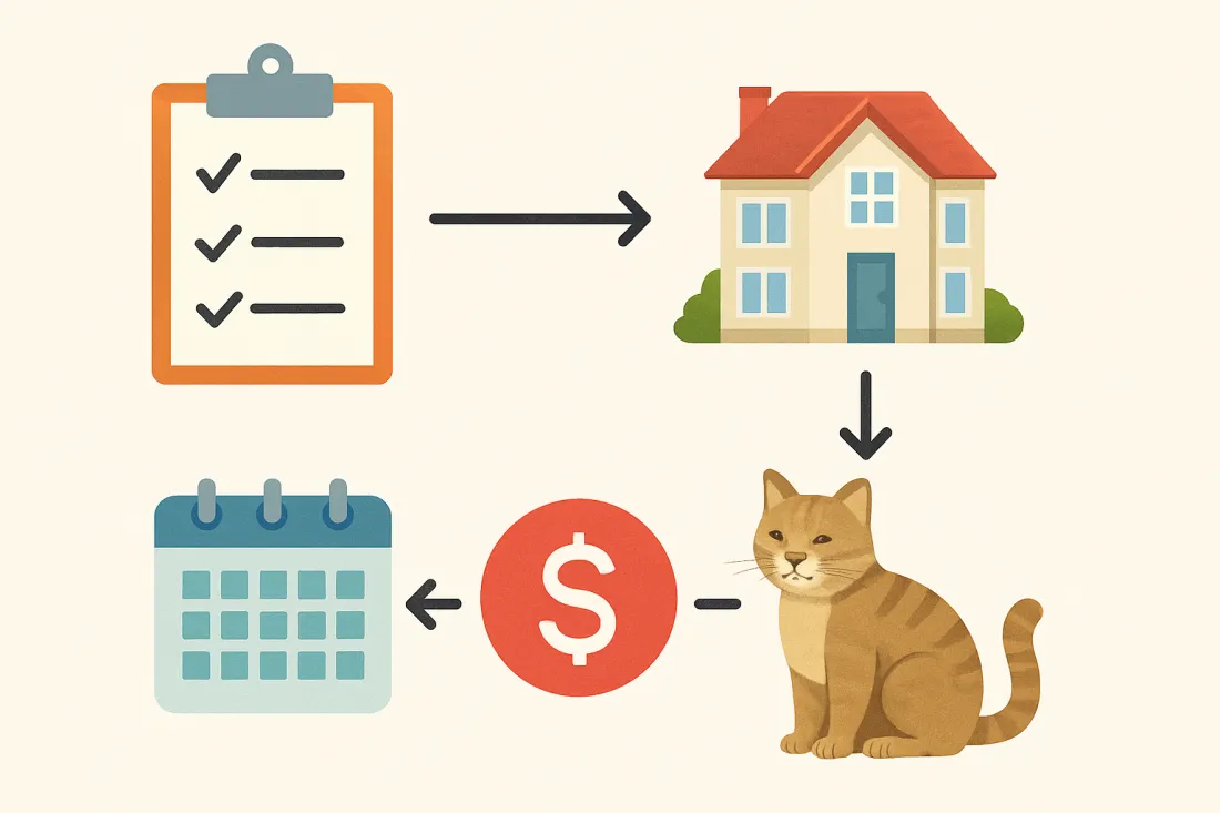 How to get approved for a cat adoption: diagram of key elements