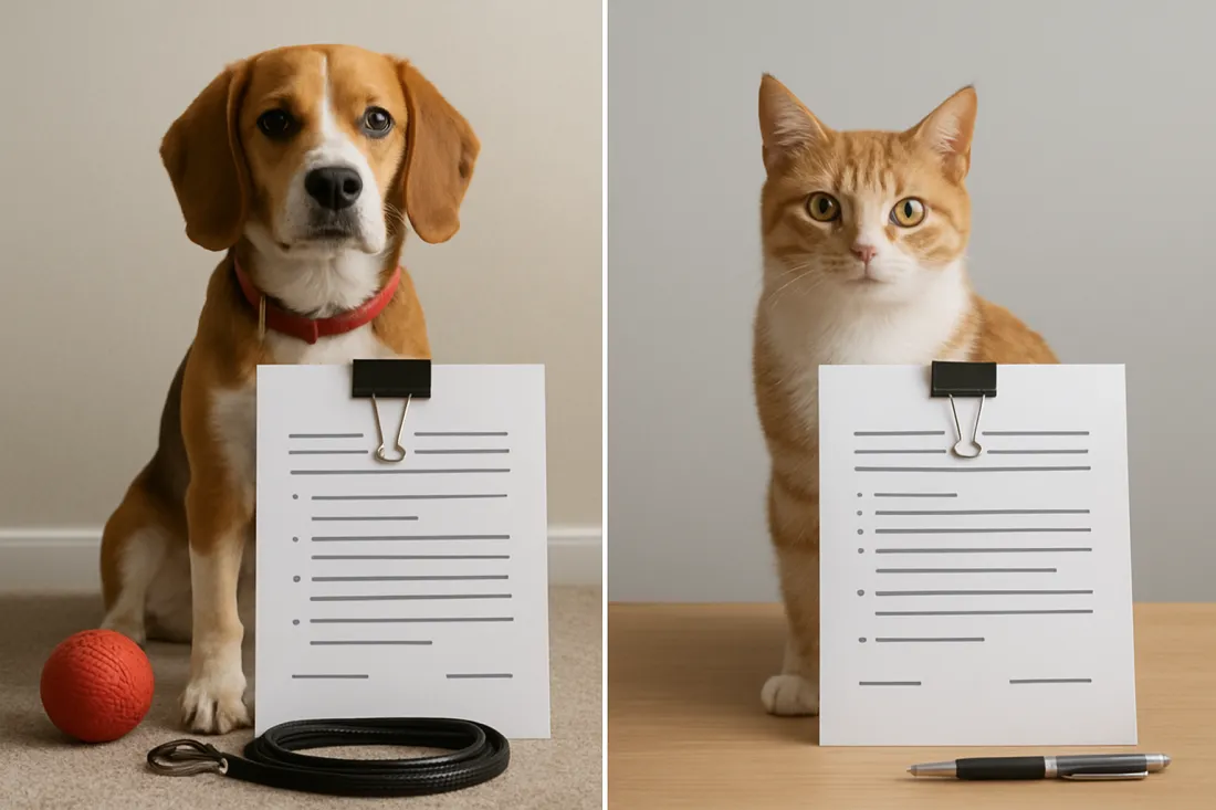Pet addendum for renters with dogs or cats: visual comparison of options