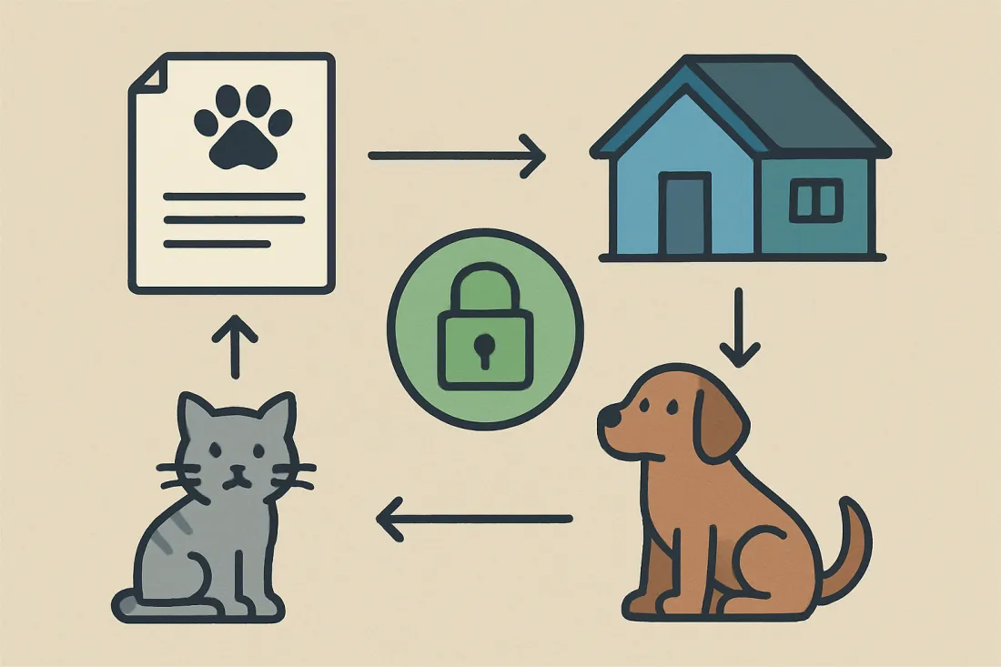 Pet addendum for renters with dogs or cats: diagram of key elements