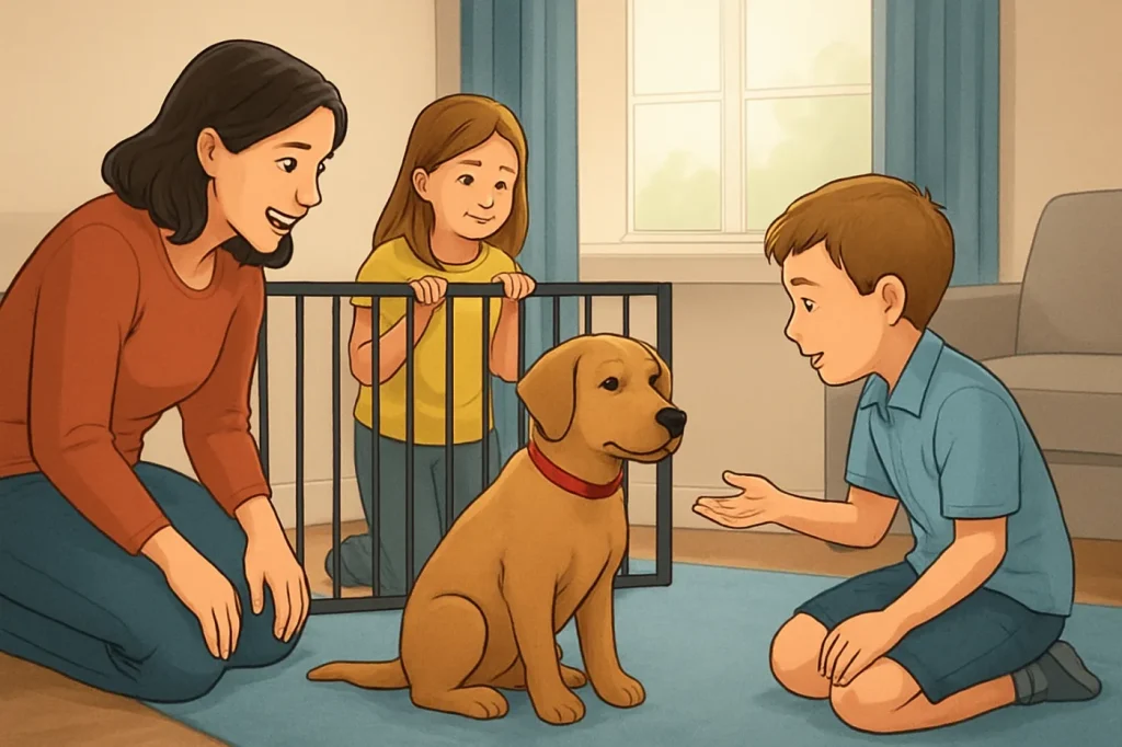 How to introduce a new dog to children: practical guide illustration