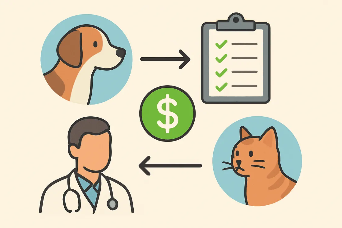 How to afford vet bills for dogs and cats: diagram of key elements