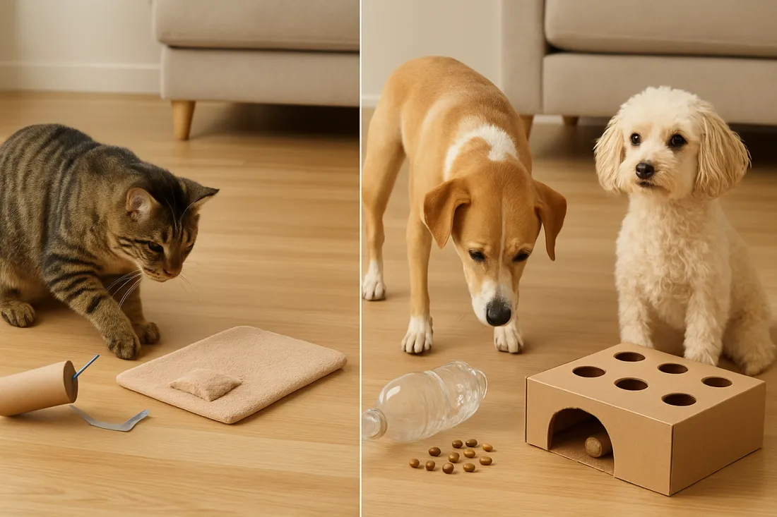 Cheap ways to entertain your dog or cat at home: visual comparison of options