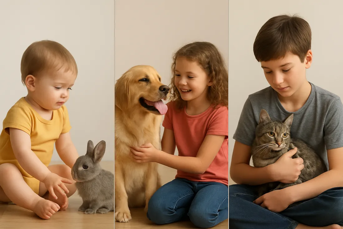 Choosing a pet based on children’s ages: visual comparison of options