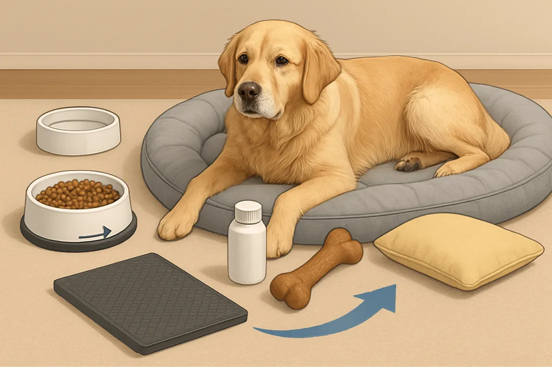 Arthritis treatment options for dogs at home: visual comparison of options