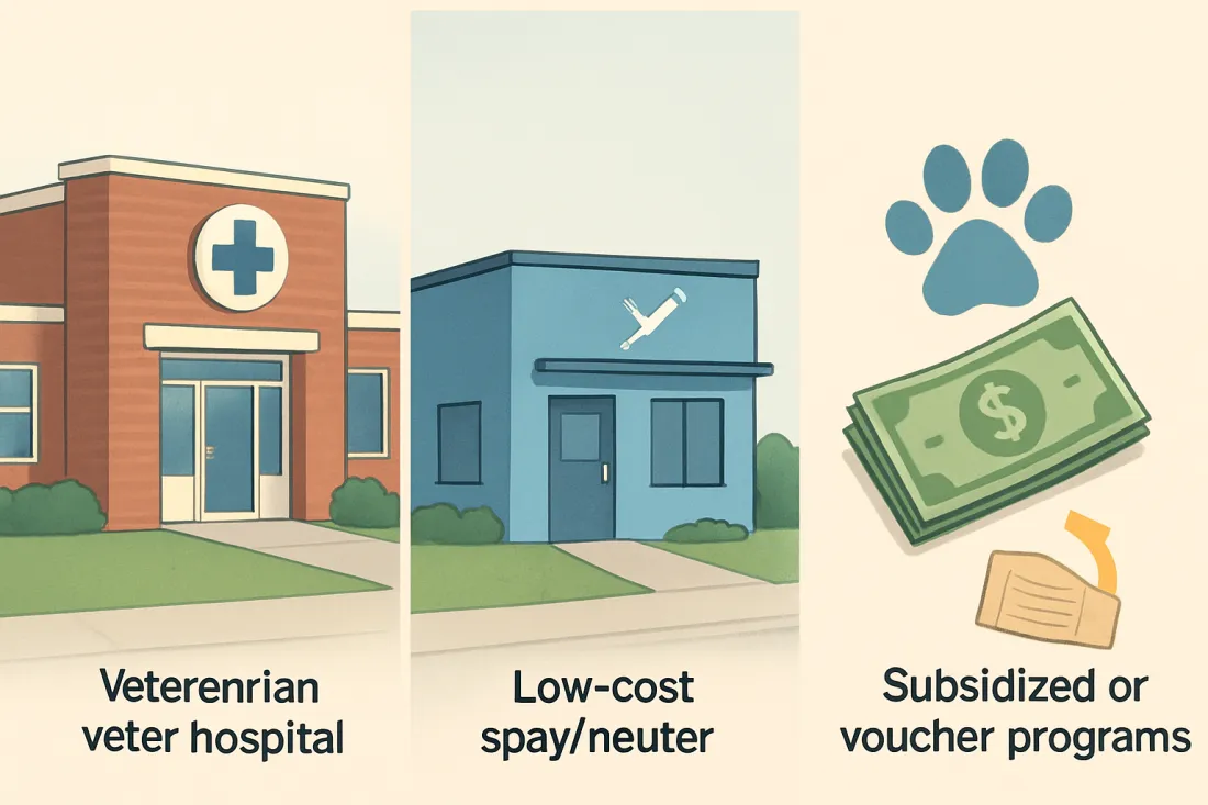 Low cost spay and neuter options near me usa: visual comparison of options