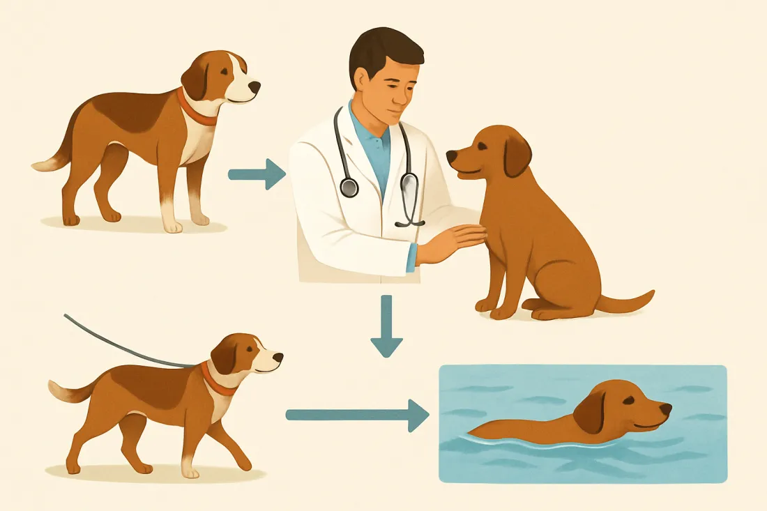 Best exercise for dogs with arthritis: diagram of key elements