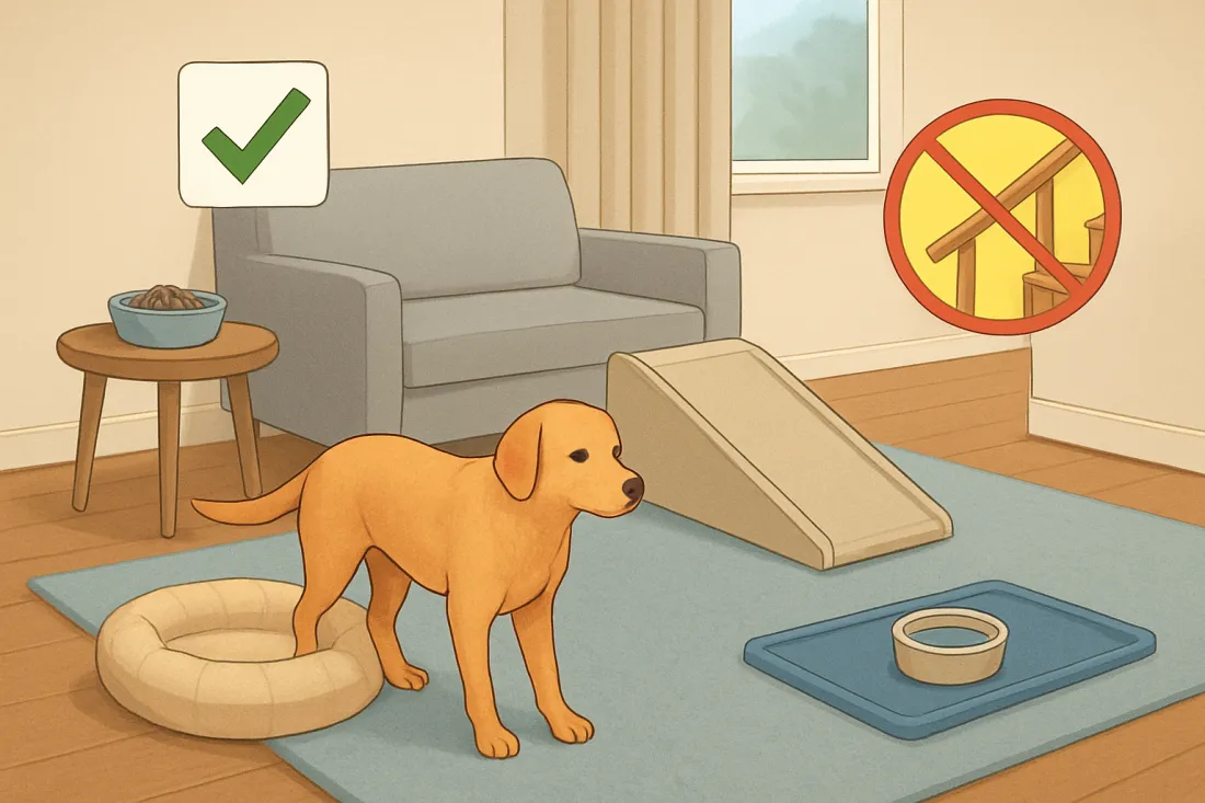 How to make a house comfortable for a dog with arthritis: practical checklist before acting