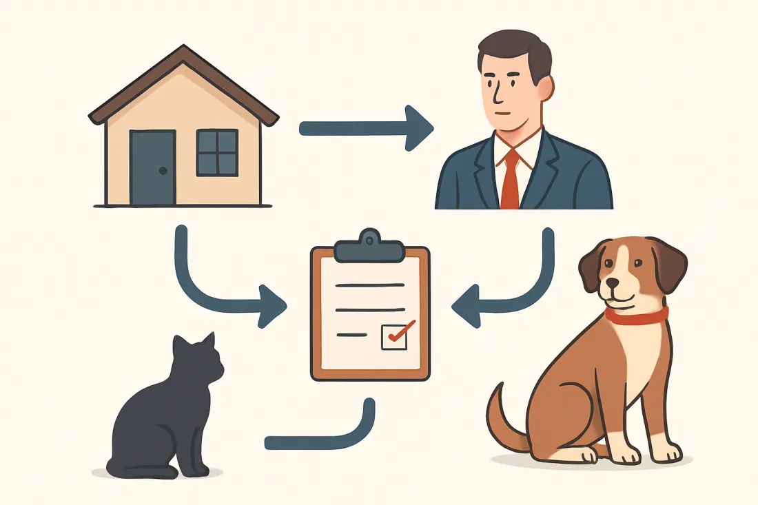 Landlord approval for pet adoption: diagram of key elements