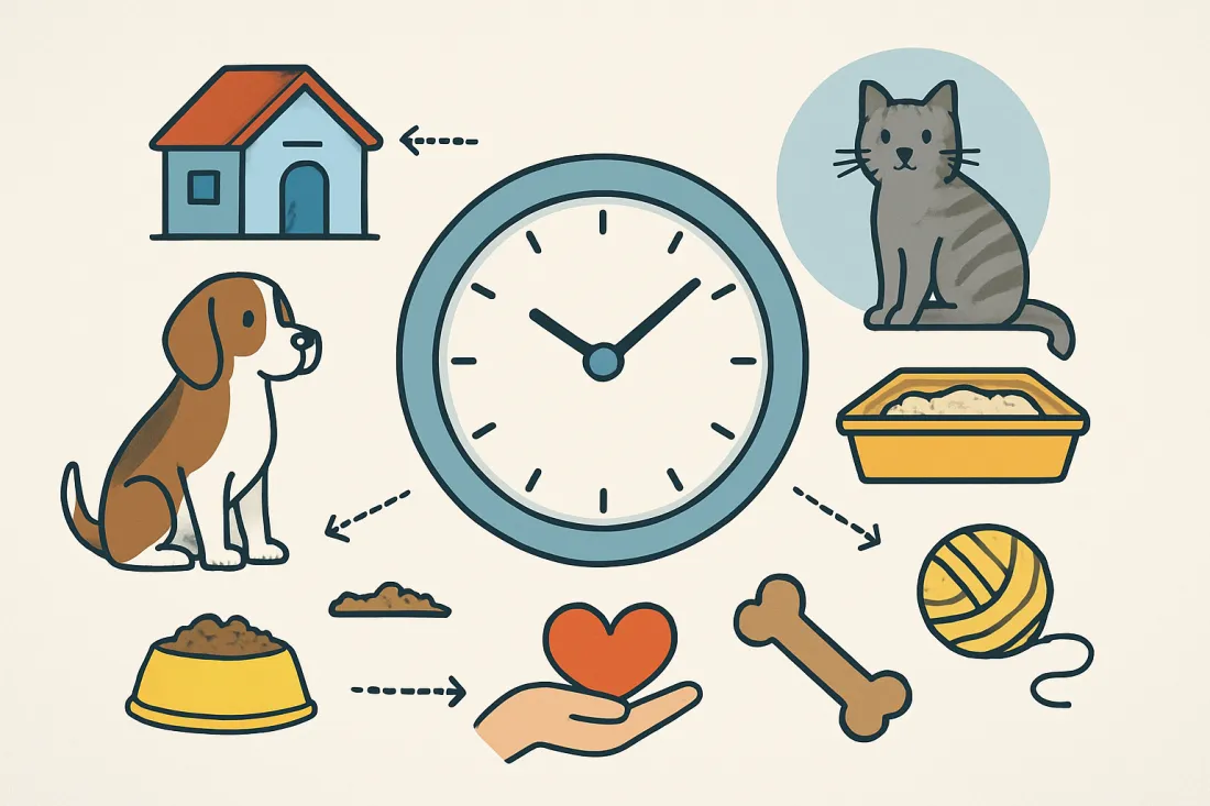 Time requirements for dog and cat adoption: diagram of key elements