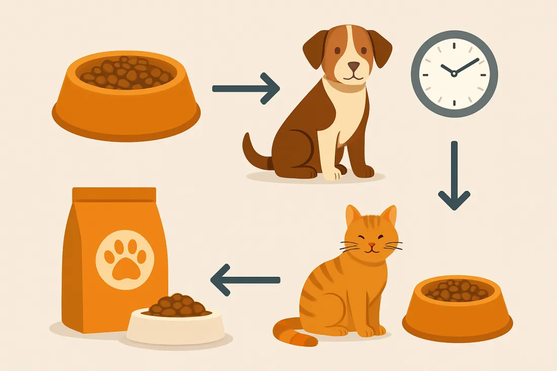How to manage dog and cat feeding schedule: diagram of key elements