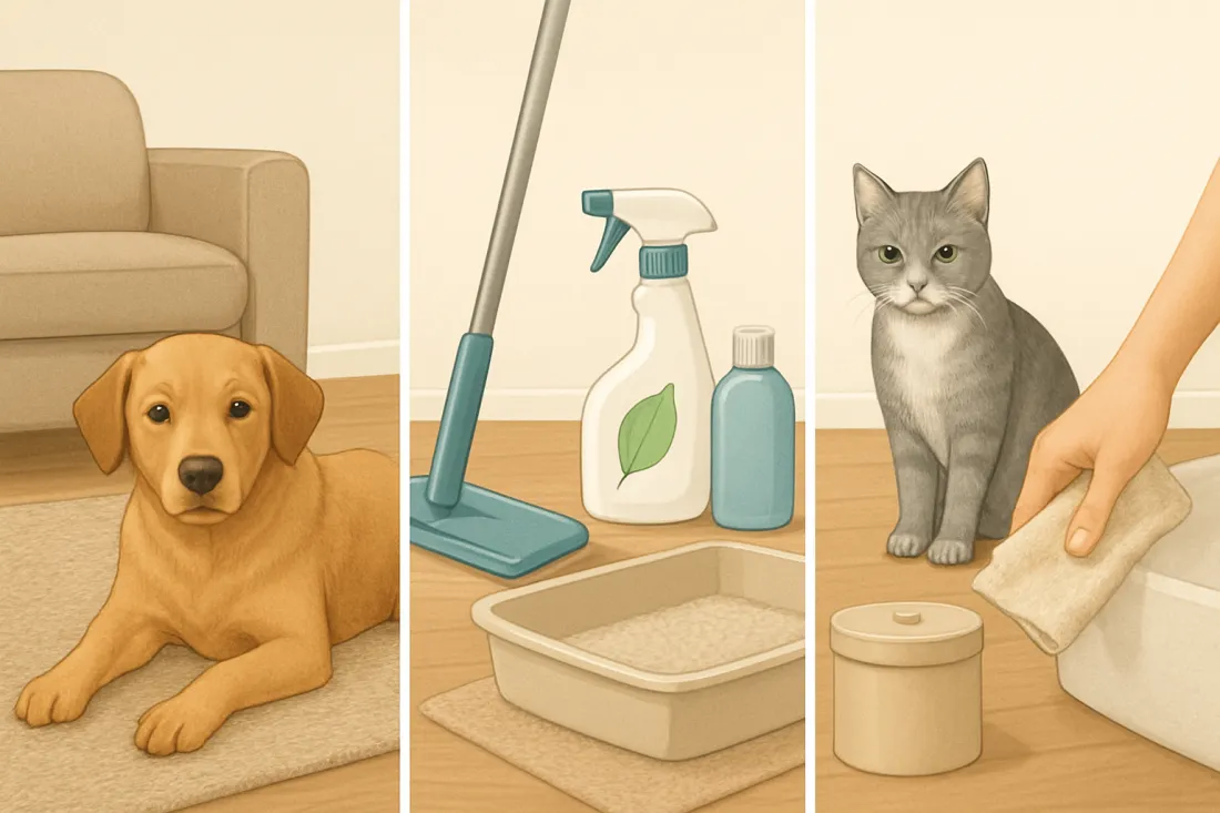 Pet friendly cleaning routine: visual comparison of options