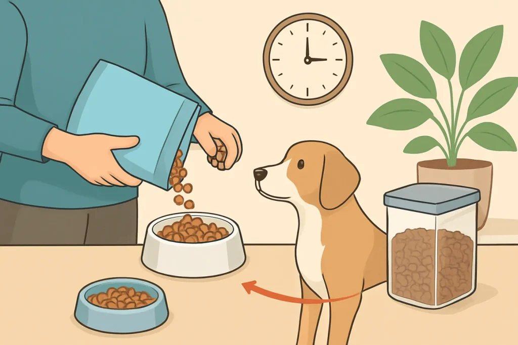 Responsible pet feeding schedule: practical guide illustration