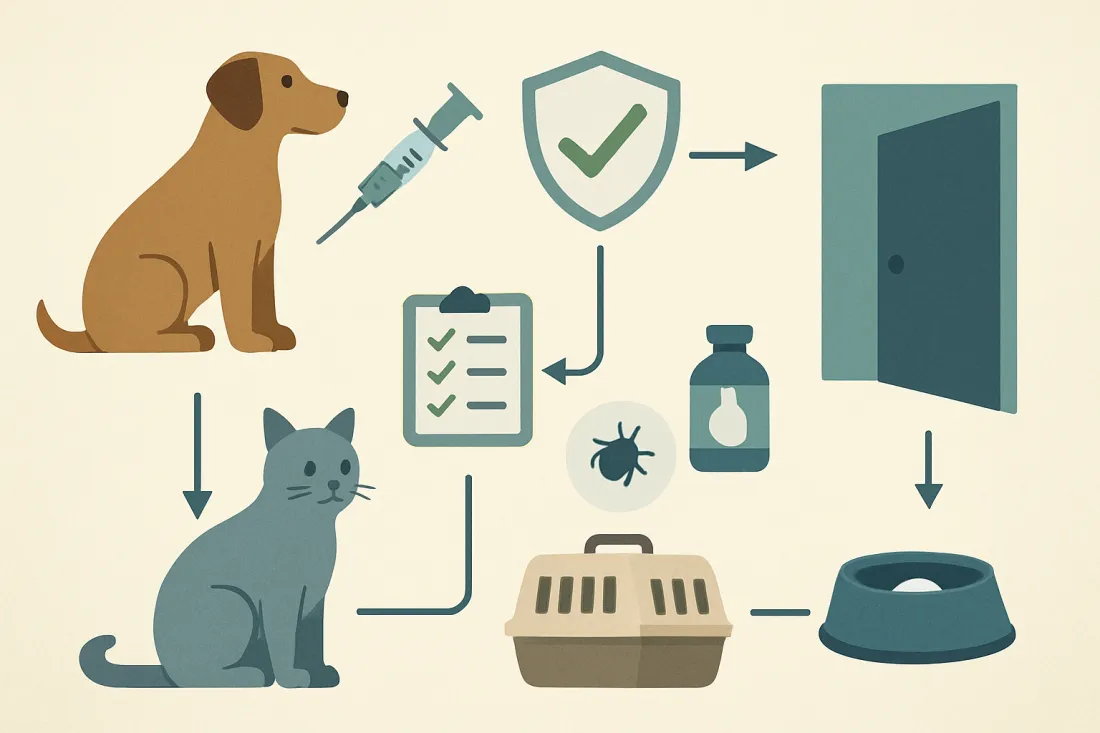 Health and vaccination requirements before adding another pet: diagram of key elements