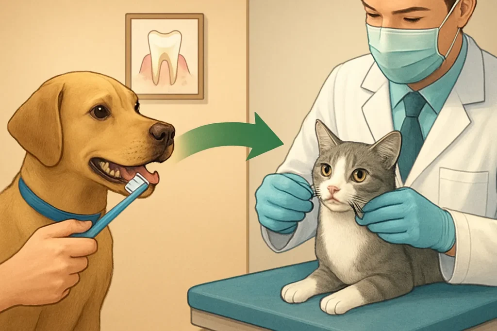 Home dental care vs professional cleaning for pets: practical guide illustration