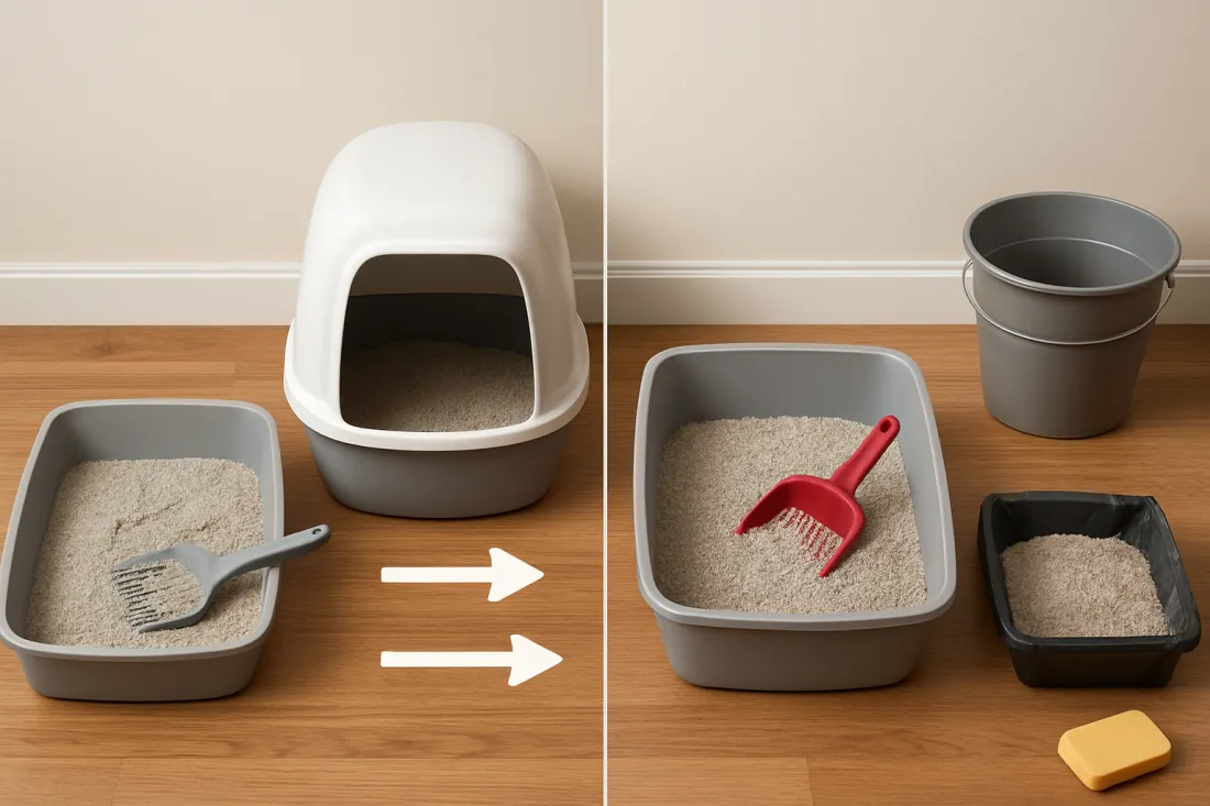 How to keep litter box from smelling: visual comparison of options
