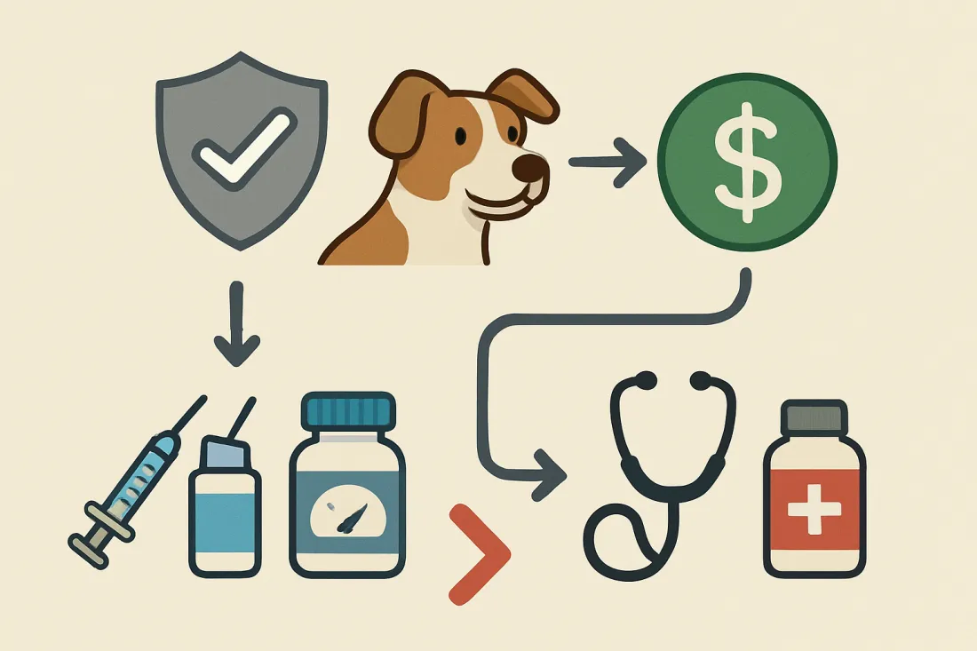 How to save money on vet bills safely: diagram of key elements