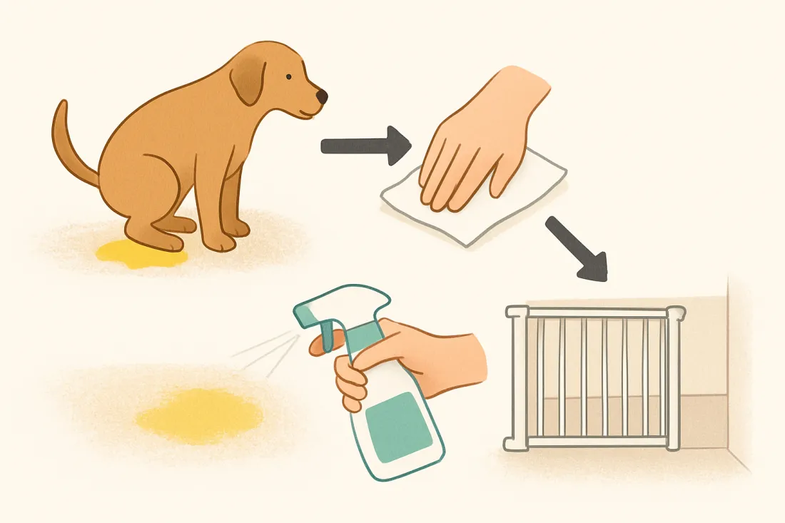 What to do when your dog pees on the carpet: diagram of key elements