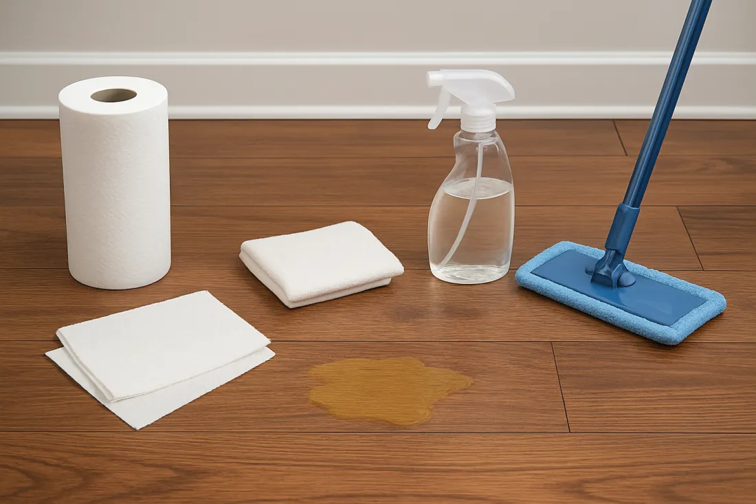 Cleaning pet urine from hardwood floors safely: visual comparison of options
