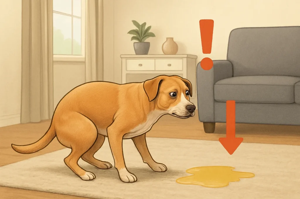 Adult dog suddenly peeing in house what to do: practical guide illustration