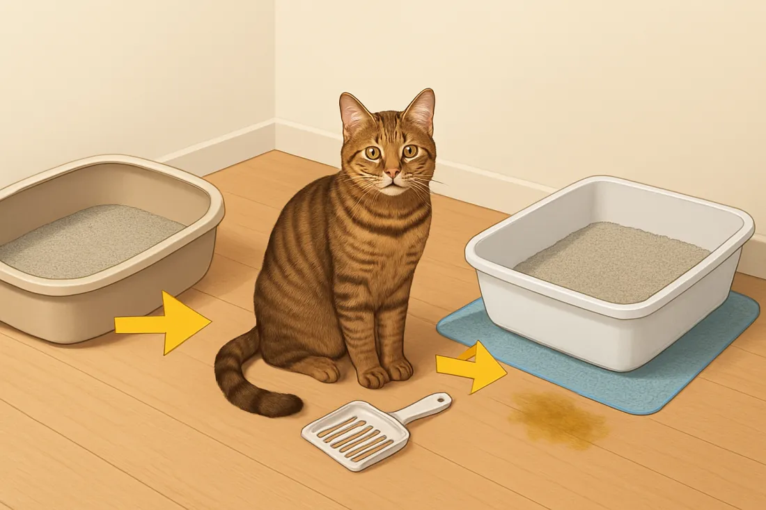 How to litter train a cat and stop accidents: visual comparison of options