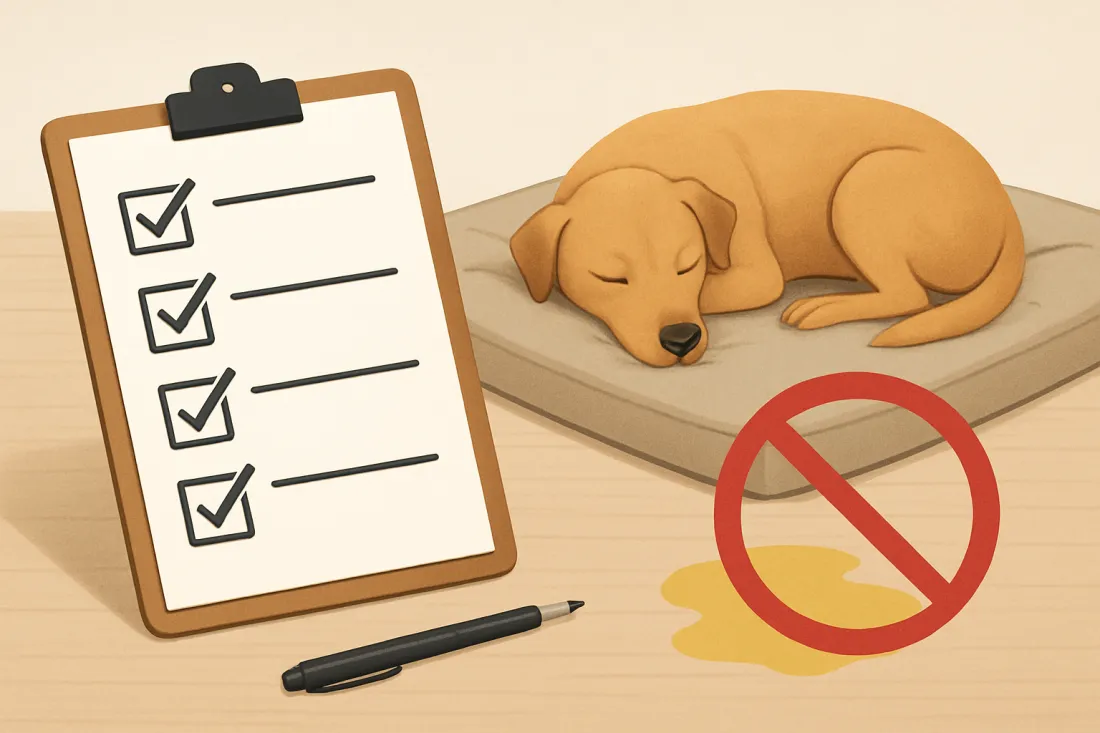 Dog pees in house when left alone: practical checklist before acting