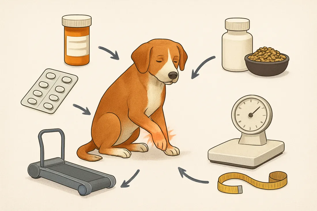 Treatment options for arthritis in dogs: diagram of key elements