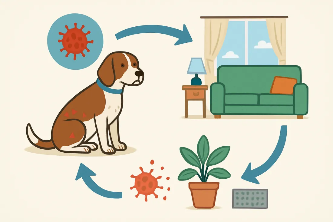 Environmental allergies in pets home management: diagram of key elements