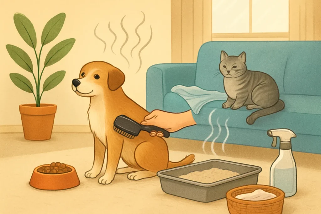 How to prevent dog and cat odours at home: practical guide illustration