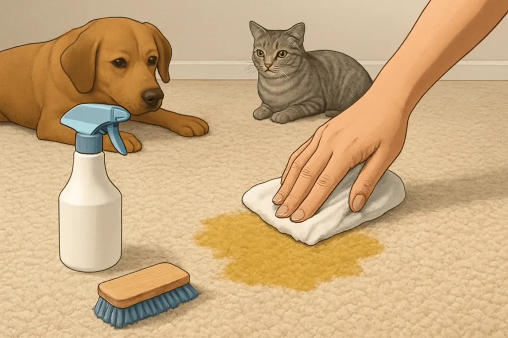 How to remove dog and cat urine stains and odours: practical guide illustration