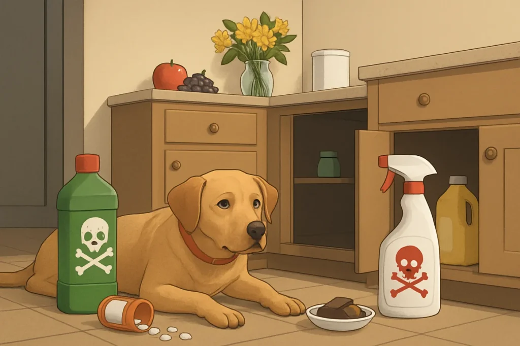 Common household poisons for pets: practical guide illustration