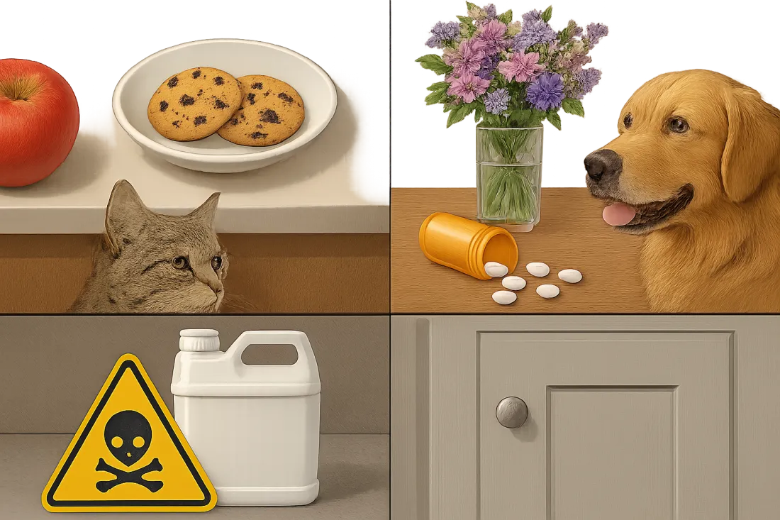 Common household poisons for pets: visual comparison of options