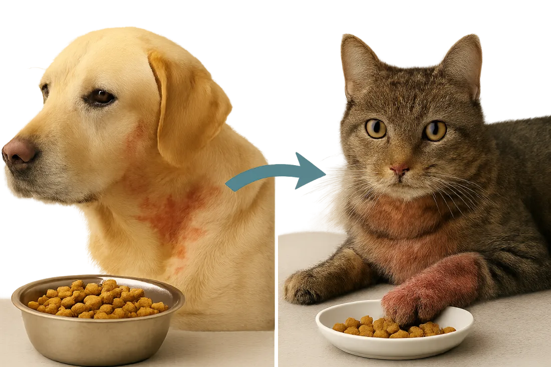 Food allergies and skin problems in pets: visual comparison of options